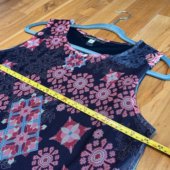 Clotheshead tunic/ 2 layers, asymmetrical side hem, abstract design, Sz L, LOVE! - Picture 6 of 10